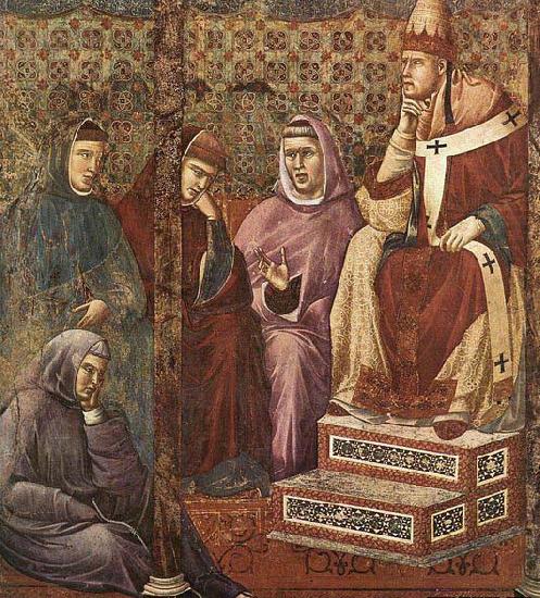 GIOTTO di Bondone St Francis Preaching before Honorius III china oil painting image